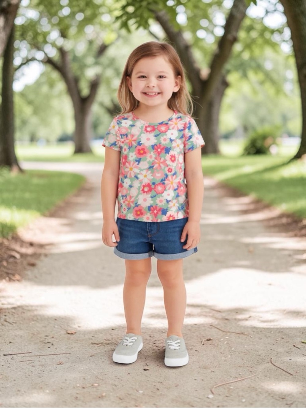 Epic Threads Toddler Girls Short Sleeve Floral Print T-shirt 4T